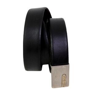 Yves Saint Laurent BLACK GENUINE LEATHER 1"Wd DRESS CASUAL MEN'S BELT Sz 32 (B90